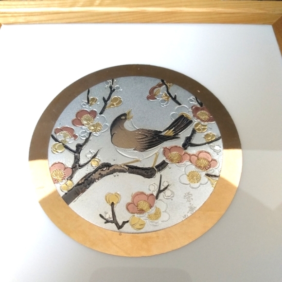 Chokin Yoshinobu Hara metal embossed tile - Picture 1 of 9